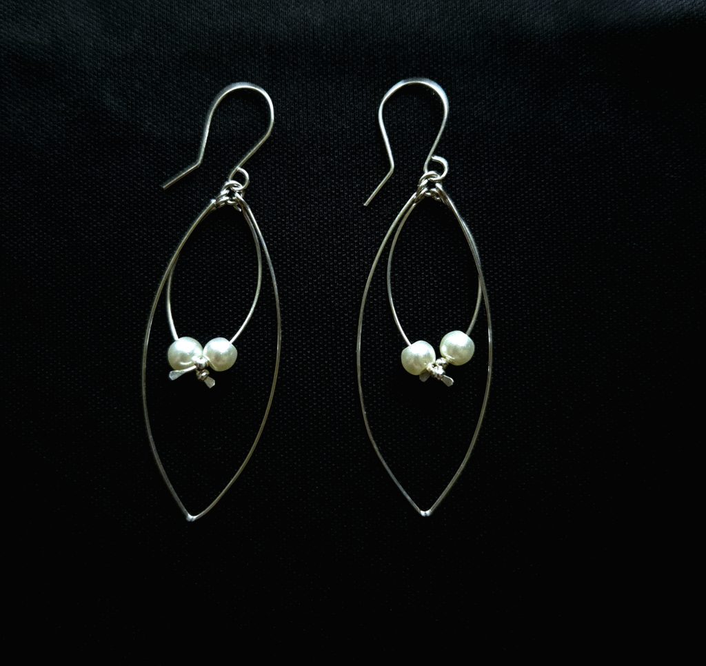 Oval Shaped Pearl Earrings