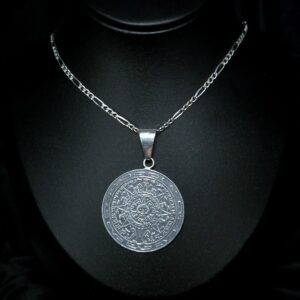 STERLING SILVER NECKLACE AZTEC CALENDAR