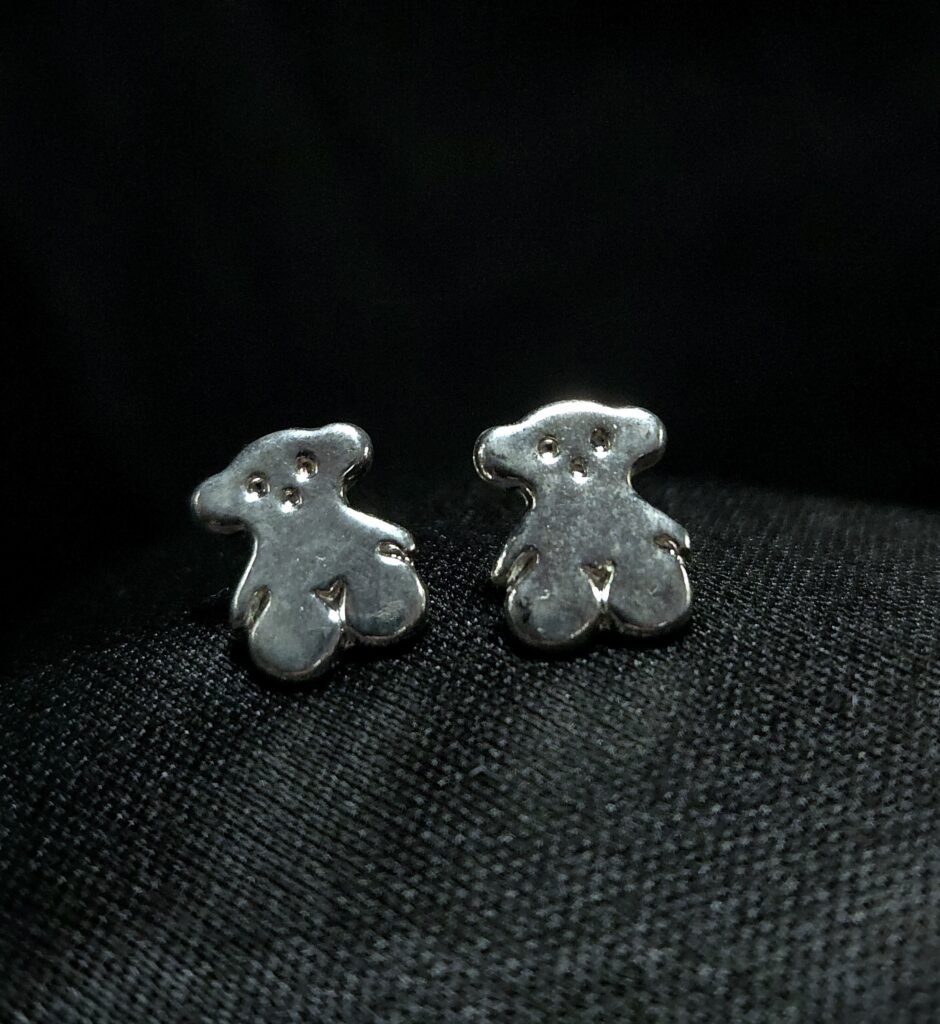 STERLING SILVER BEAR EARRINGS