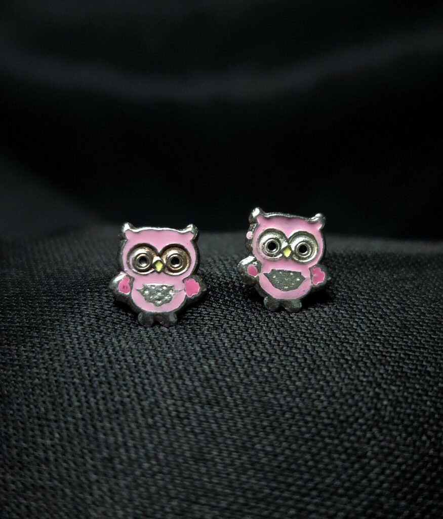 PINK OWLS EARRINGS