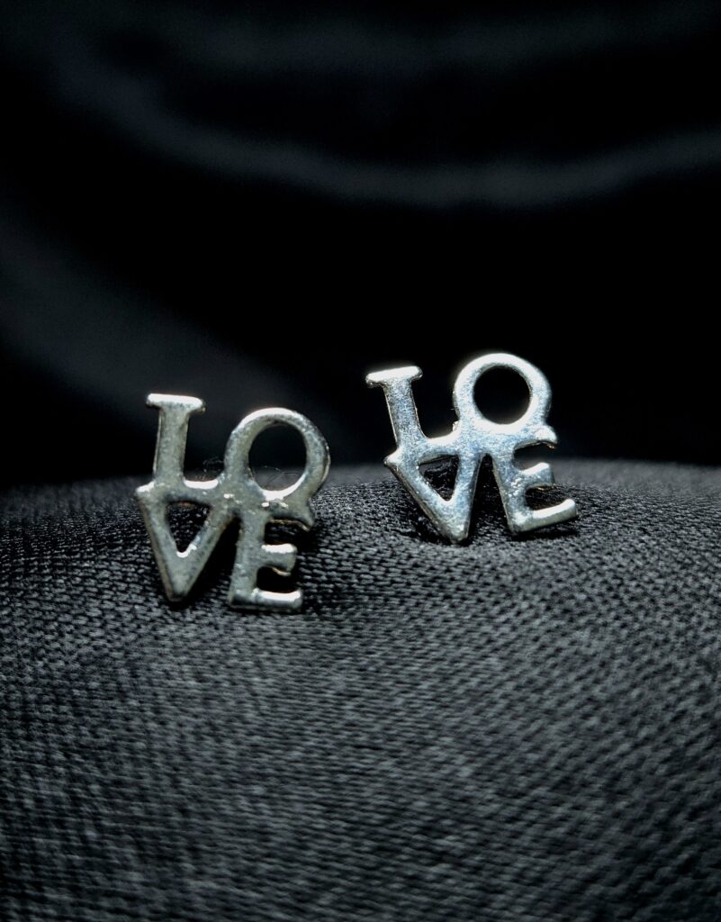 STERLING SILVER LOVE EARRINGS