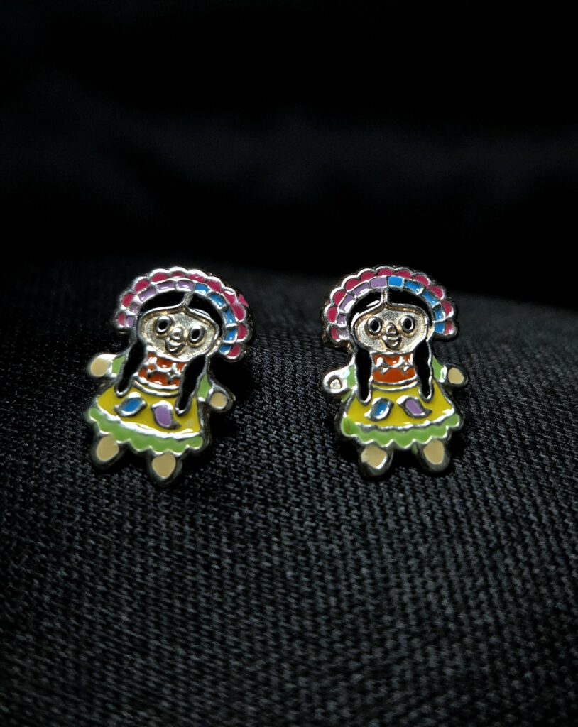 STERLING SILVER MEXICAN DOLL EARRINGS