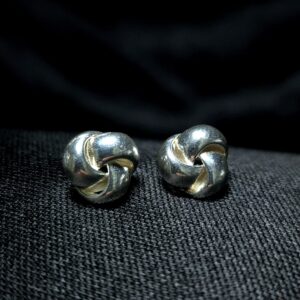 STERLING SILVER TWISTED BALL EARRINGS