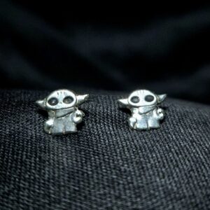 STERLING SILVER BABY YODA EARRINGS