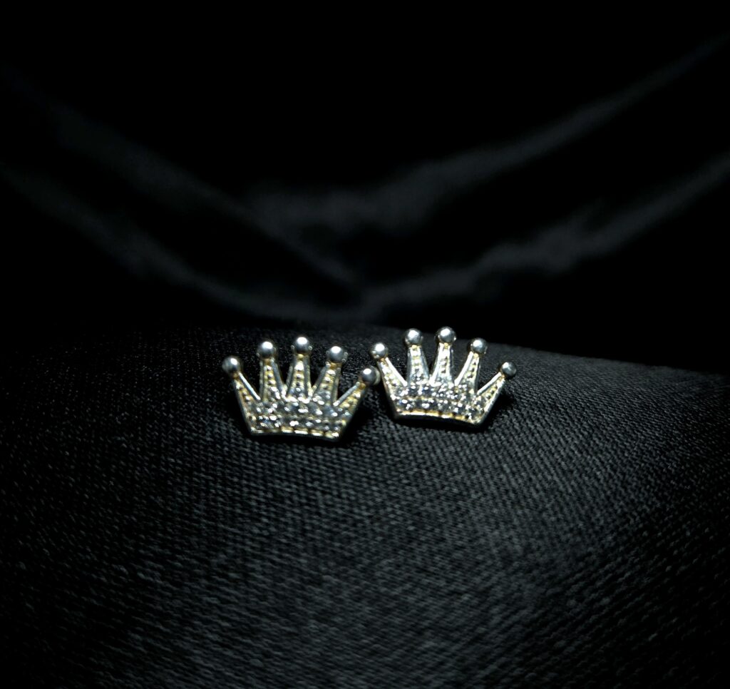 STERLING SILVER CROWN EARRINGS