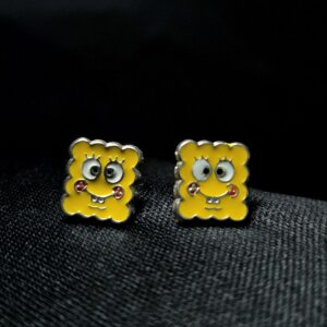 STERLING SILVER SPONGEBOB EARRINGS