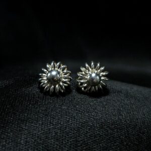 STERLING SILVER ROUND SUN EARRINGS