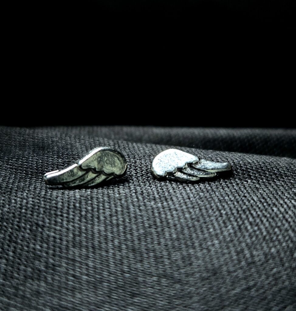 STERLING SILVER ANGEL WINGS EARRINGS
