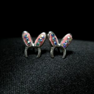 STERLING SILVER BUNNY EARS EARRINGS
