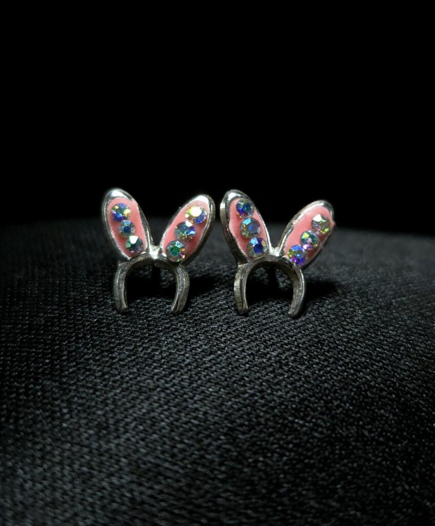 STERLING SILVER BUNNY EARS EARRINGS