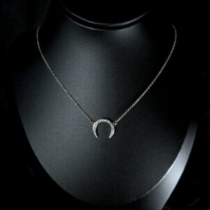 STERLING SILVER MOON NECKLACE 925