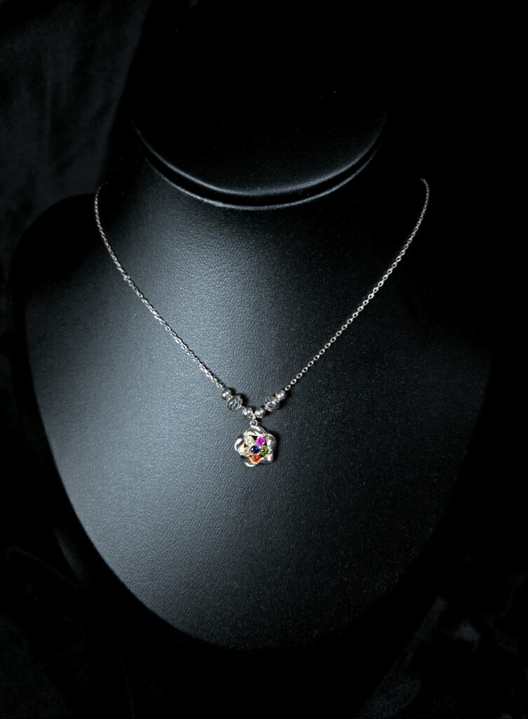 STERLING SILVER FLOWER NECKLACE