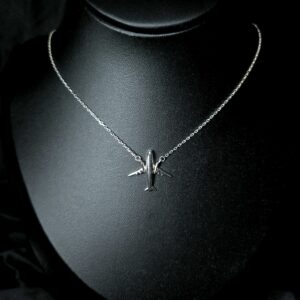 STERLING SILVER AIRPLANE NECKLACE 925