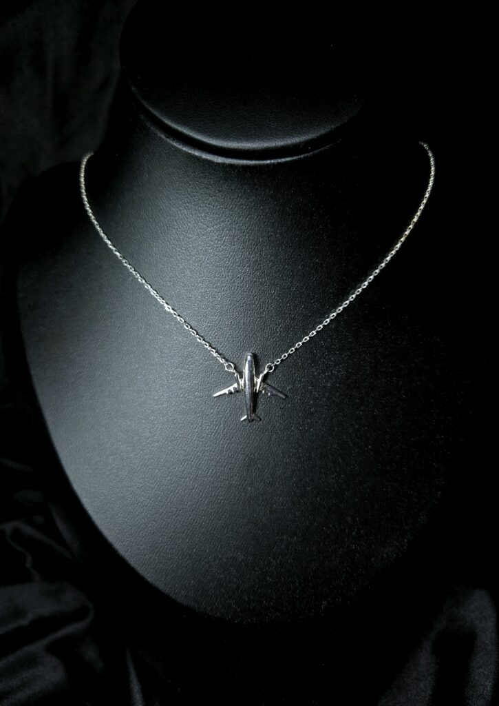 STERLING SILVER AIRPLANE NECKLACE 925