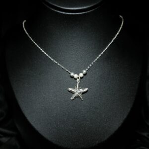 STERLING SILVER SEA STAR NECKLACE PENDANT