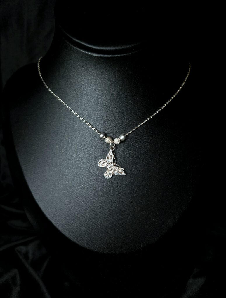 STERLING SILVER BUTTERFLY PENDANT NECKLACE