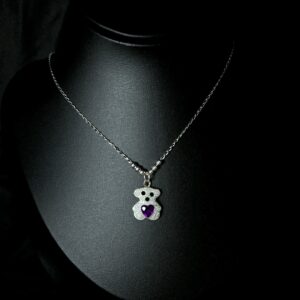STERLING SILVER TEADY BEAR PENDANT NECKLACE 925