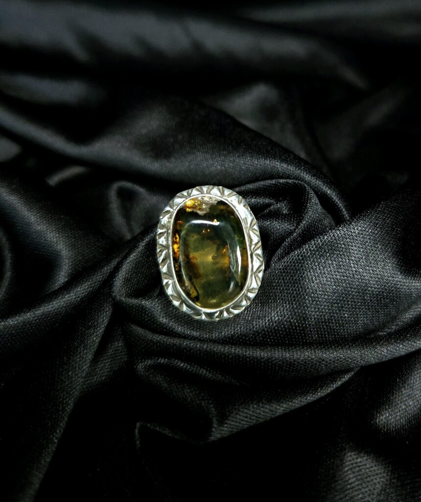 STERLING SILVER TIGER EYE STONE RING 925