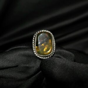 STERLING SILVER TIGER EYE STONE RING