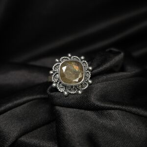 STERLING SILVER NATURAL STONE RING