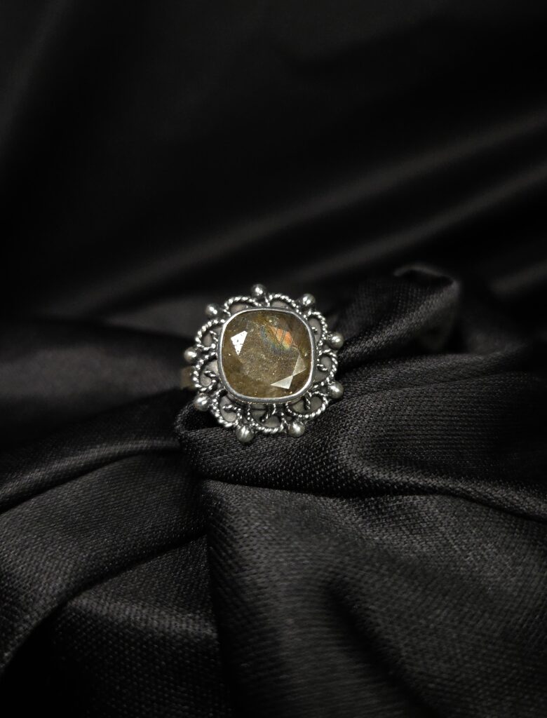 STERLING SILVER NATURAL STONE RING